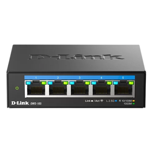 коммутатор D-Link Коммутатор, 5x2.5GBase-T, корпус металл (DMS-105/A2A)