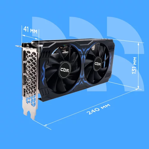 Видеокарта CBR RTX3050 8Gb GDDR6, 128bit, 1552-1777Mhz, 3 DP + HDMI 2.1 , 130W, Ret [VGA-STX3050-8G-RTL-4VO] Видео выходы 3-DP + 1-HDMI 2.1 фото 3