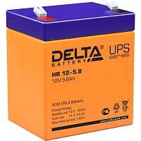 Батарея DELTA серия HR, HR 12-5,8, напряжение 12В, емкость 5.8Ач (разряд 20 часов), макс. ток разряда (5 сек.) 75А, макс. ток заряда 1.74А, свинцово-кисл (HR 12-5.8)