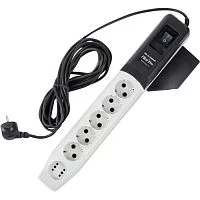 Сетевой фильтр Pilot Pro GP 6 розеток (5 евро + 1Gadget Parking) 1.8 м, автомат защиты/ Surge protector Pilot PRO GP 6 outlets (5 euro + 1 without ground) 10A / 2.2kVt, 1.8m, automatic circuit-breaker