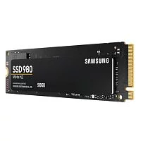 Твердотельные накопители/ Samsung SSD 980, 500GB, M.2(22x80mm), NVMe 1.4, PCIe 3.0 x4, 3-bit MLC, R/W 3100/2600MB/s, IOPs 400 000/470 000, TBW 300, DWPD 0.33 (12 мес.) (MZ-V8V500BW)