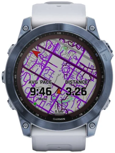 Смарт-часы Garmin Fenix 7X 1.4 корп.синий рем.белый (010-02541-15) фото 8