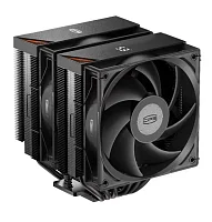 Кулер для процессора/ CPU Cooler PCCooler RT620 Digital BK (250W, 4-pin PWM, LED temp., 157mm, Al/Cu, 6x6mm, 2x120mm, 73.32CFM, 34.9dBA, 2200RPM, S: 1851/1700/1200/115X, AM5/AM4, black)