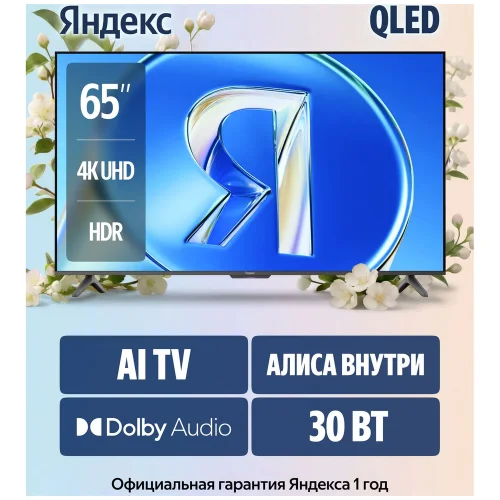 65 Телевизор Q-LED Яндекс ТВ Станция Бейсик QLED (YNDX-00081B) фото 4