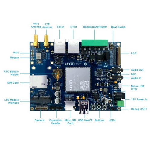 Плата разработки Myir MYD-Y6ULY2-V2-256N256D-50-C i.MX 6UL 256MB DDR3SDRAM, 256MB Nand Flashor 4GB eMMC Flash фото 2