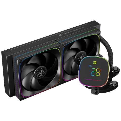 Система жидкостного охлаждения/ Water Cooling System Thermalright Frozen Horizon 240 Digital (240mm, LED temp., Black, ARGB/ Fans: 2x120mm, 68.9CFM, 28.2dBA, 2000RPM/ Pump height 53.2mm, Rad thickness (F-HORIZON-DIGITAL-BL-240-ARGB)