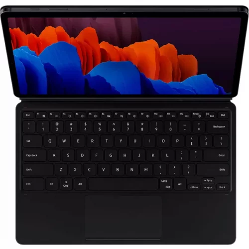 Чехол-клавиатура Samsung для Galaxy Tab S7+ полиуретан/поликарбонат черный (EF-DT970BBRGRU) фото 2