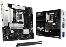 Материнская плата ASROCK B860M Rock WiF, LGA1851, B860, 4*DDR5, 4*SATA, 4*M.2, 4*USB 3.2, 3*USB 2.0, Type-C, 2*PCIx16, 1*M.2 (Key E), HDMI, mATX (B860M ROCK WIFI)