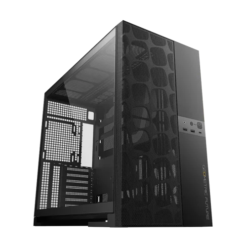 Корпус ПК без блока питания/ Case Geometric Future Model 5 Vent Full Mesh, Midi-Tower, no fans, 2xUSB-A 3.0, 1xUSB 3.2 Type-C, E-ATX, ATX, mATX, mITX Black (1AM5VTBK00200)