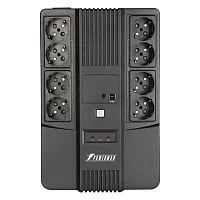 ИБП POWERMAN Brick 850 PLUS, линейно-интерактивный, 850ВА, 480Вт, 4 евророзетки с резервным питанием, 4 евророзетки с фильтрацией, USB, защита RJ45/RJ11, батарея 12В 9Ач 1 шт., 293мм х 202мм х 93мм, 5.2 кг./ UPS POWERMAN Brick 850 PLUS, line-interactive,