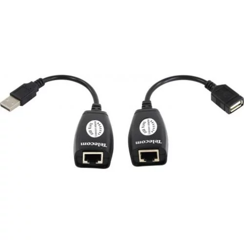Telecom Адаптер-удлинитель USB-AMAF/ RJ45, по витой паре до 45m [6926123510322] (TU824)