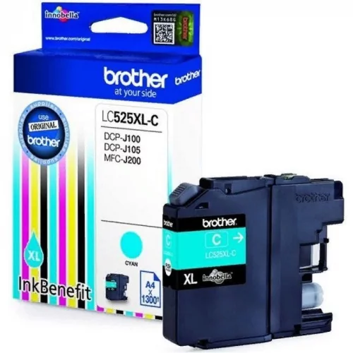 Картридж Brother LC525XLC, голубой, 1300 стр., для DCP-J100, DCP-J105, DCP-J200