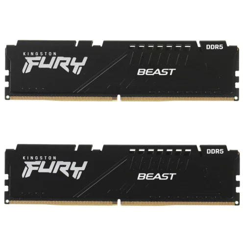 Модуль памяти DDR 5 DIMM 16Gb PC48000, 6000Mhz, Kingston FURY Beast Black XMP CL30 (Kit of 2) (KF560C30BBK2-16) (retail)