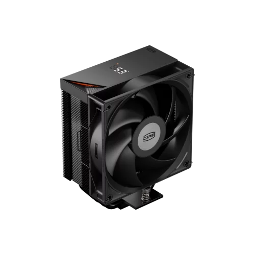 Кулер для процессора/ CPU Cooler PCCooler RT500 Digital BK (240W, 4-pin PWM, LED temp., 152mm, Al/Cu, 5x6mm, 1x120mm, 73.32CFM, 34.9dBA, 2200RPM, S: 1851/1700/1200/115X, AM5/AM4, black) фото 2