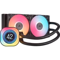 Система жидкостного охлаждения/ Water Cooling System Corsair iCUE LINK TITAN 240 RX LCD (240mm, Black, RGB/ Fans: 2x120mm, 73.5CFM, 36dBA, 2100RPM/ S: 1851, 1700, AM5, AM4) (CW-9061022-WW)