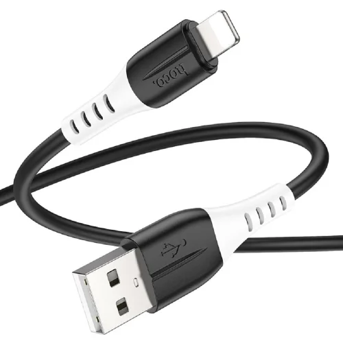 HOCO X82/ USB кабель Lightning/ 1m/ 2,4A/ Силикон/ Black (HC-68537)