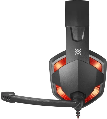 Наушники с микрофоном Defender Warhead G-370 черный/ красный 2м накладные оголовье (64037) фото 3
