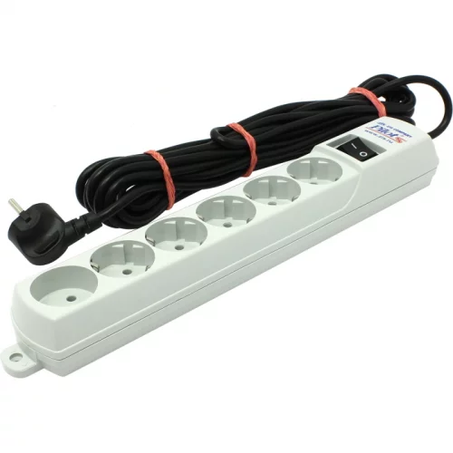 Сетевой фильтр Pilot S 6 розеток (5 евро + 1 б/зазем.) 7 м/ Surge protector ZIS Pilot S 7m, 6 outlets (5+1), white (PILOT S7M)