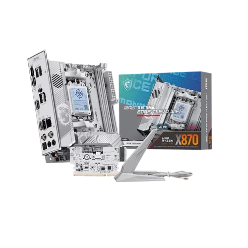 Материнская плата MSI MPG X870I EDGE TI EVO WIFI X870, AM5, 2*DDR5, 1*PCIEx16, 1*M.2, 2*TypeC, 5*USB3.2Gen2, 2*USB3.2Gen1, 2*USB2.0, 2*SATA3.0, 5G, 2*Type-C(DP), HDMI, ITX, RTL