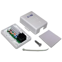 Настенная розетка, 1 порт RJ-45 категории 6, UTP, белая (TWT-SM1-45/ 6-WH) (TWT-SM1-45/6-WH)