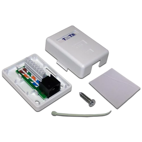 Настенная розетка, 1 порт RJ-45 категории 6, UTP, белая (TWT-SM1-45/ 6-WH) (TWT-SM1-45/6-WH)