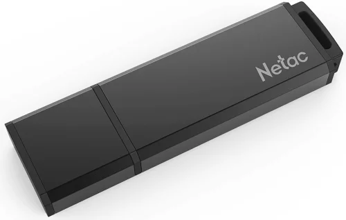 Флеш Диск Netac U351 64Gb [NT03U351N-064G-20BK], USB2.0, с колпачком, металлическая чёрная