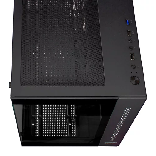Ginzzu V320 RGB подсветка, закаленное стекло 1*USB 3.0,1*USB 2.0, AU mATX фото 2