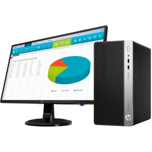 Компьютер с монитором HP Bundle ProDesk 400 G6 MT/ Core i3-9100/ 8GB/ 256GB SSD/ DVDRW/ WiFi/ BT/ DP Port/ DOS +HP N246v 23.8 FHD (1Q7Q3ES)