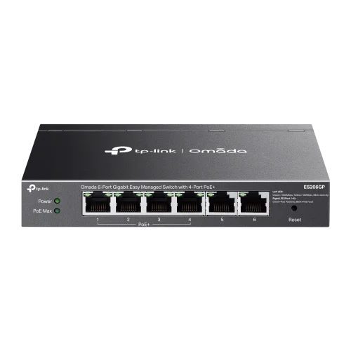 Коммутатор/ Omada 6-Port Gigabit Easy Managed Switch with 4-Port PoE+ (ES206GP)
