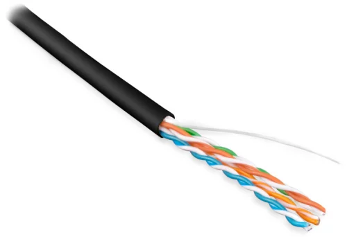 Кабель информационный Hyperline UUTP4-C5E-S24-IN-LSZH-BK-305 кат.5E U/ UTP 4X2X24AWG LSZH внутренний 305м черный