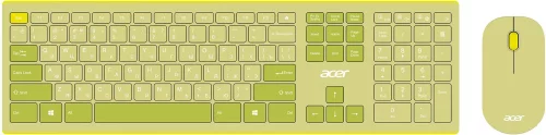 Клавиатура + мышь Acer OCC205 клав:зеленый/ желтый мышь:зеленый/ желтый USB беспроводная slim (ZL.ACCEE.00E)
