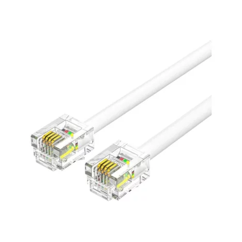 Кабель телефонный Vention плоский RJ11 (6P4C) - 2м. Белый (IQBWH)