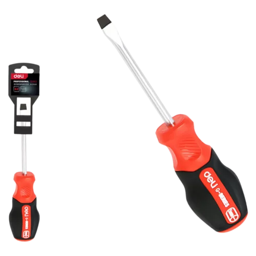 Шлицевая DL3446 SL6x38мм сталь S2, матовый стержень, двухкомпонентная прорезиненная рукоять