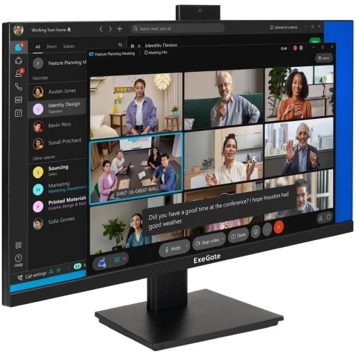 Монитор LCD ExeGate 27 EA2707A {IPS 2560x1440 165Hz 1ms 16:9 250cd 1000:1 178/178 2xHDMI2.0 DisplayPort USB WebCam} [EX300309RUS]