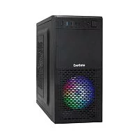 Exegate EX296390RUS Корпус Minitower ExeGate mEVO-7807-XP500 (mATX, БП XP500 с вент. 12см, 1*USB+1*USB3.0, черный, 1 вент. 12см с RGB подсветкой)