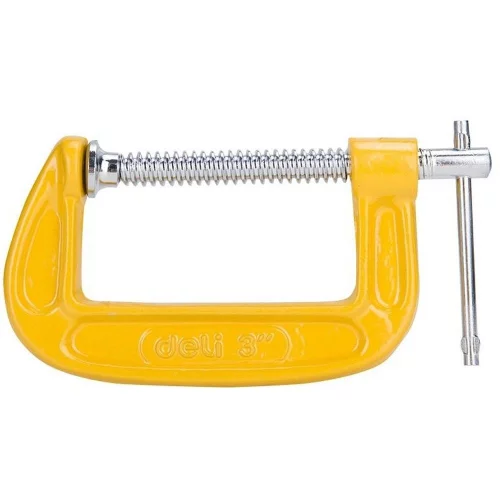 Струбцина G-образная усиленная Deli DL-G203 высота зажима 75мм