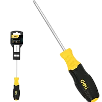 Отвертка Pozidriv Deli DL631002P PZ2x100мм сталь Cr-V, двухкомпонентная прорезиненная рукоять