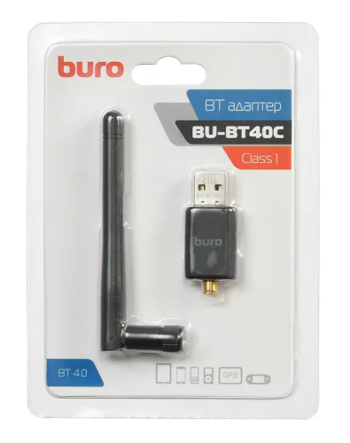 Адаптер USB Buro BU-BT40C BT4.0+EDR class 1 100м черный (BT40С) фото 2