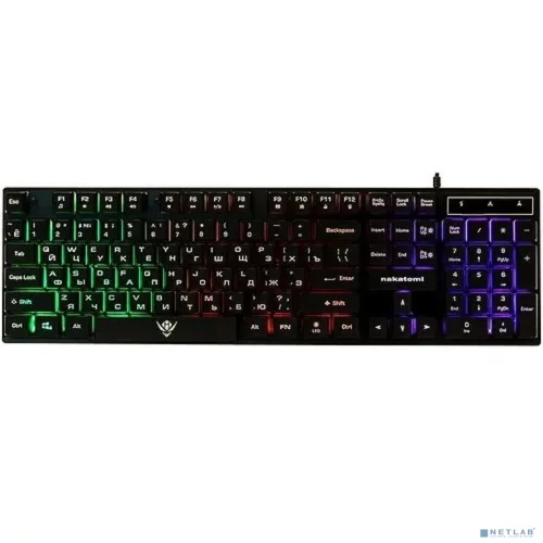 Клавиатура KG-23U BLACK Nakatomi Gaming - игровая с RGB-подсветкой, USB, черная
