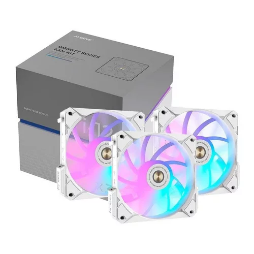 Вентилятор в корпус ALSEYE COOLING FAN i12W-K3 White Dimensions: 120 x 120 x 25mm Voltage: DC 12V Current: 0.21A Fan Speed :800-1800±10% Max. Air Flow: 31.18-73.92CFM Max. Air Pressure: 0.56-2.1mmH20 Max. Noise: 20-33. (AS.04.09.0003)