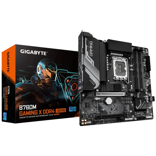 Материнская плата Gigabyte B760M GAMING X DDR4 GEN5 B760, LGA1700, 4xDDR4, 2*PCI-Ex16, 2*M.2, 1*Type-C, 5*USB3.2Gen1, 9*USB2.0, 4*SATA3.0, 2.5G, DP, HDMI, ATX, RTL