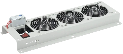 Вентиляторная панель с выключателем и термостатом 3 модуля серая (FM35-32M)