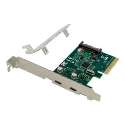 ORIENT AM-U3142PE-2С, Контроллер PCI-Ex4 v3.0, USB 3.2 Gen2, скорость до 10 Гбит/ с, 2-port ext Type-C, ASM3142 chipset, разъем доп.питания, в комплекте LP планка крепления (31274) (AM-U3142PE-2C)