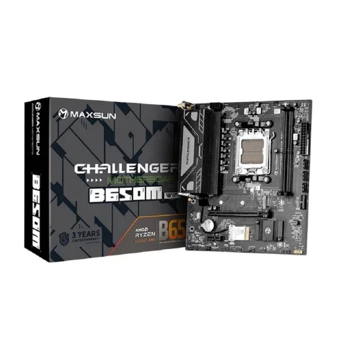 Материнская плата MAXSUN MS-Challenger B650M WIFI, AM5, B650, 2*DDR5, 3*SATA3, M.2, 4*USB 3.2, 2*USB 2.0, 1*PCIEx16, 1*PCIEx1, DP+HDMI, mATX