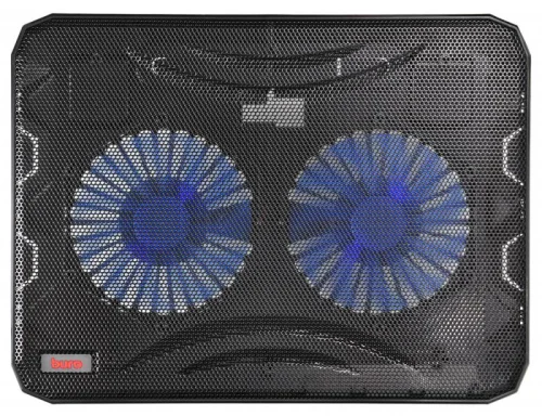 Подставка для ноутбука Buro BU-LCP156-B214 15.6358x270x21мм 1xUSB 2x 140ммFAN 597г металлическая сетка/ пластик черный