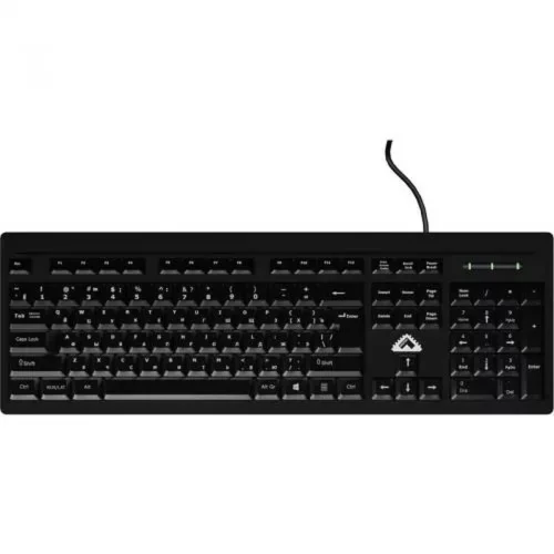 Клавиатура БЕШТАУ КЛ104РУ 104 клавиши, USB, 1,8м, цвет русской/ латинской раскладки Белый/ Белый, черная