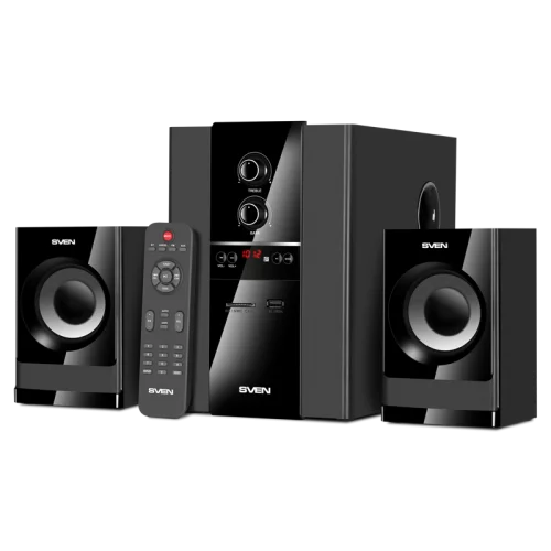 SVEN MS-1821, черный, акустическая система 2.1, (44 Вт, Bluetooth, пульт, дисплей, FM, USB, SD) (SV-020774)