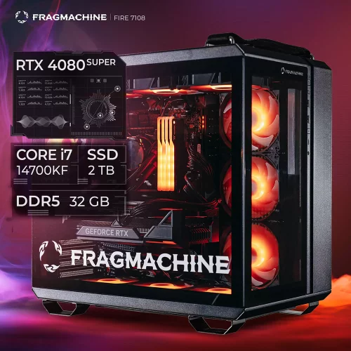 Компьютер FragMachine Fire 7108 (i7-14700KF, DDR5 32GB, SSD 2Tb, RTX 4080 Super, Win 10 Pro) (F7147R4080S)
