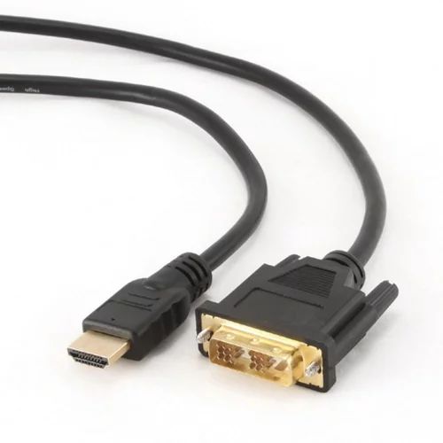 Кабель HDMI-DVI Gembird, 3.0м, 19M/ 19M, single link, черный, позол.разъемы, экран [CC-HDMI-DVI-10]