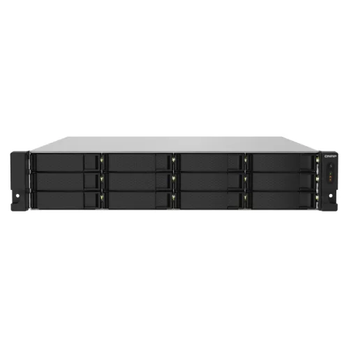 Сетевое хранилище без дисков/ SMB QNAP TS-1232PXU-RP-4G 12-Bay quad-core 64-bit AL324 1.7 GHz rackmount NAS with 250W redundant PSU, 4GB DDR4 UDIMM RAM (max 1x16GB), SATA 6Gb/s, 2x 10GbE SFP+ LAN, 2x2.5 GbE LAN, 1x PCIe Gen2 x2 slot. W/o RAIL-B02